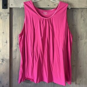 Vintage Liz &‎ Me Pink Tank Top Women's Size 2X Stretchy Colorful Classic